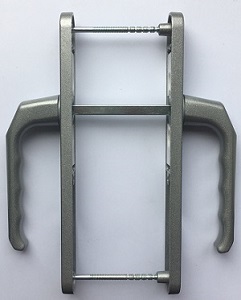 Дверная ручка для ПВХ дверей с пружиной 28/92 мм. серебро (A.Silver)